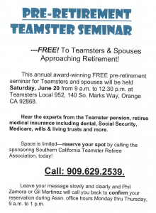 Pre Retirement Teamster Seminar