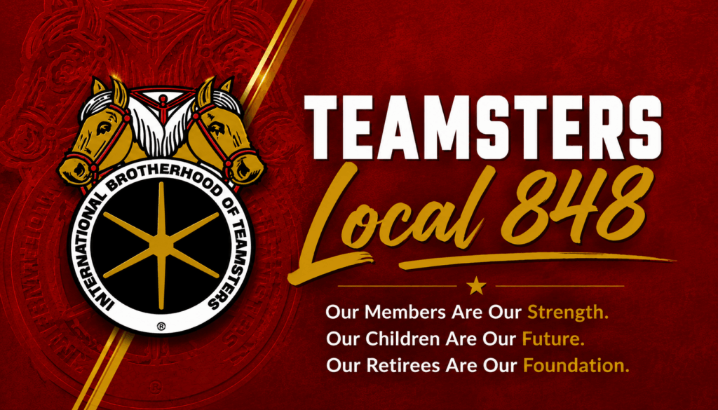Teamsters Local 848. Our Members Are Our Strength. Our Children Are Our Future. Our Retirees Are Our Foundation.